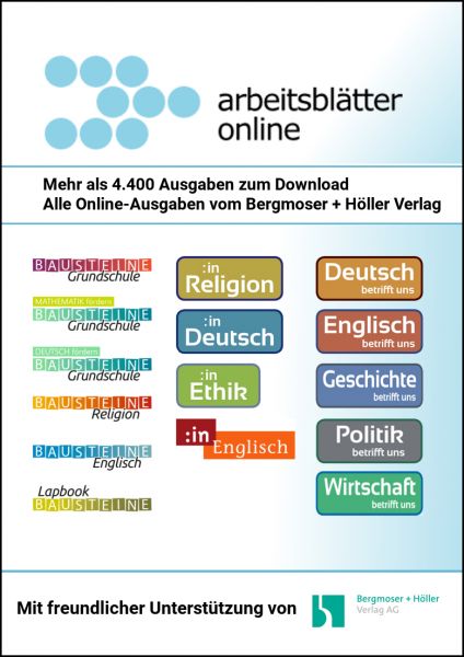 Mitgliedschaft bei Arbeitsblätter Online (Startguthaben 750 Credits)