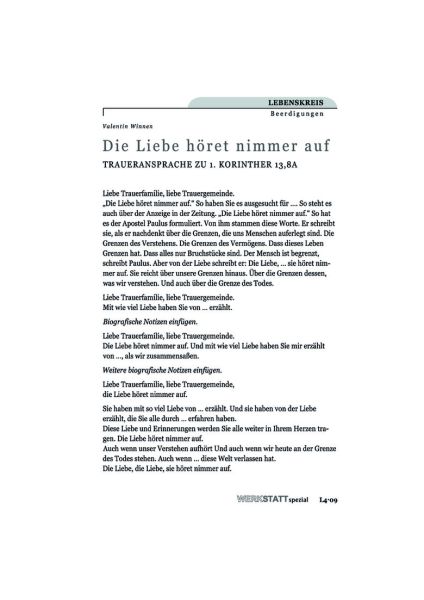 Die Liebe höret nimmer auf