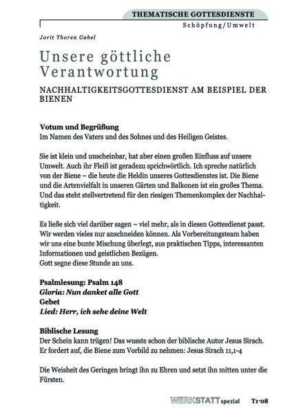 Unsere göttliche Verantwortung