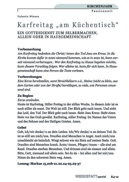 Karfreitag "am Küchentisch"