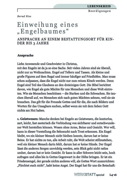 Einweihung eines "Engelbaumes"