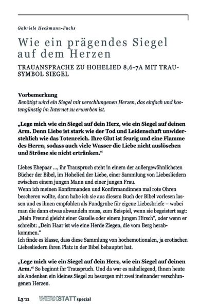 Wie ein prägendes Siegel auf dem Herzen
