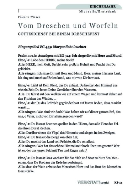Vom Dreschen und Worfeln