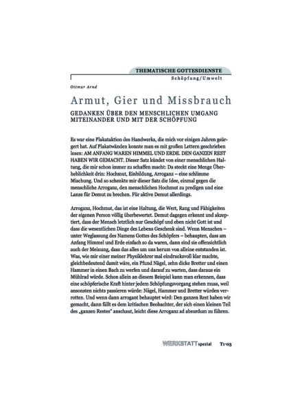 Armut, Gier und Missbrauch