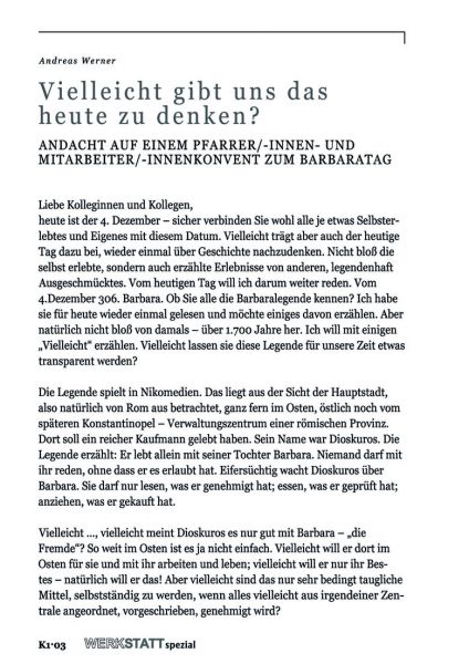 Vielleicht gibt uns das heute zu denken?