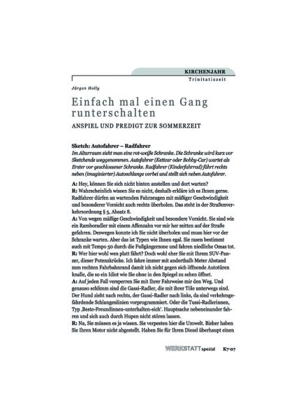 Einfach mal einen Gang runterschalten