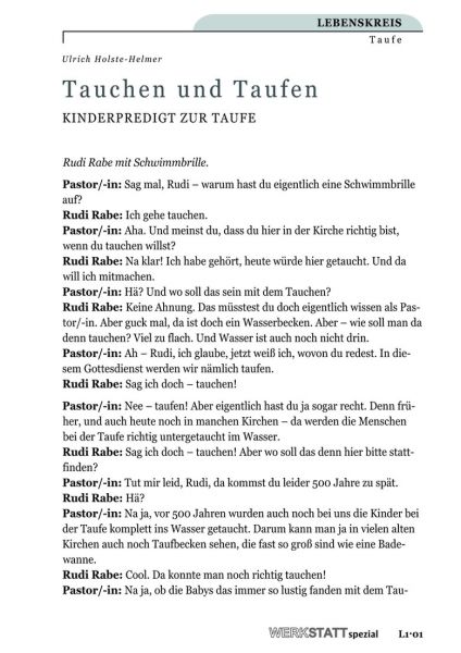 Tauchen und Taufen